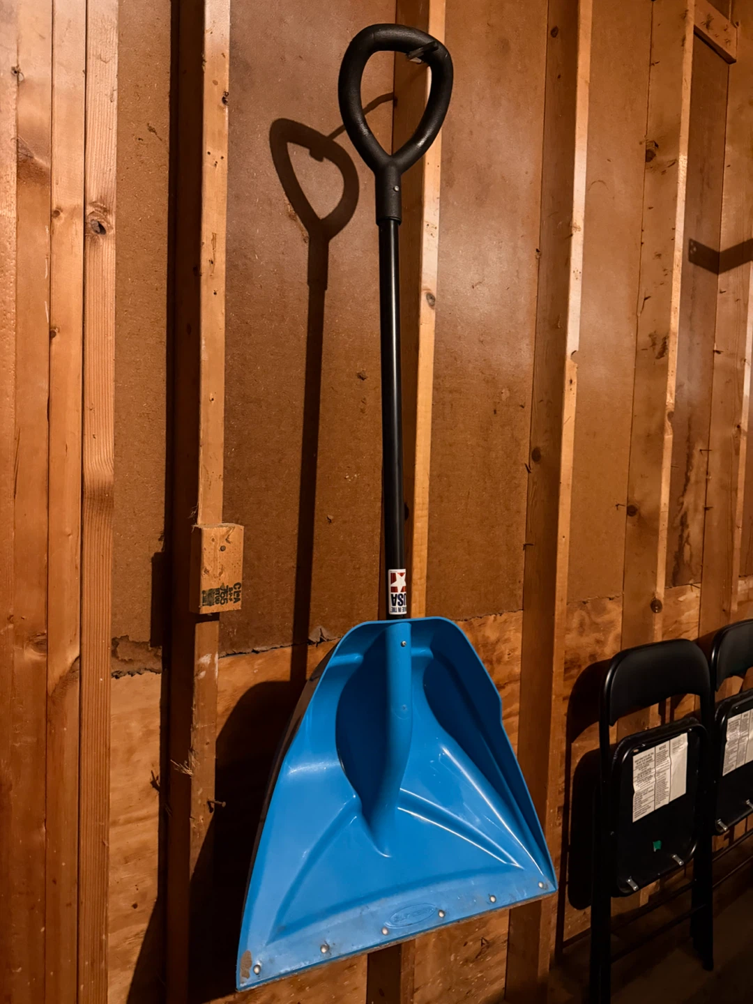 Large Blue Snow Shovel with Black Handle