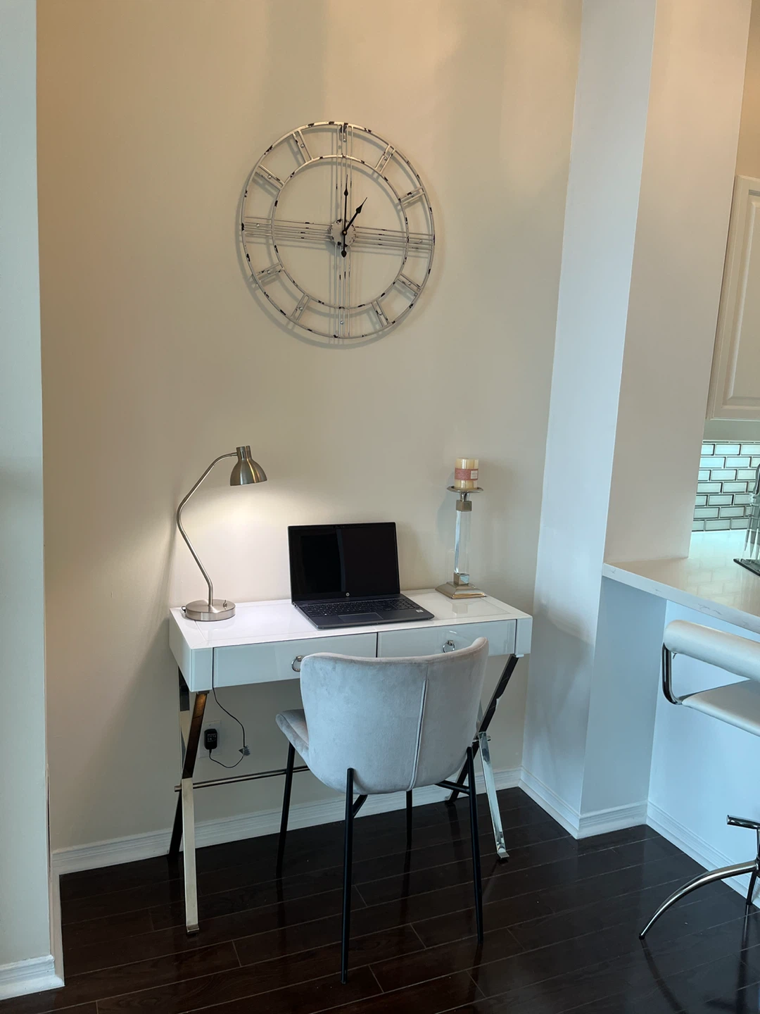 Console table/ Desk/ Entry table white glossy