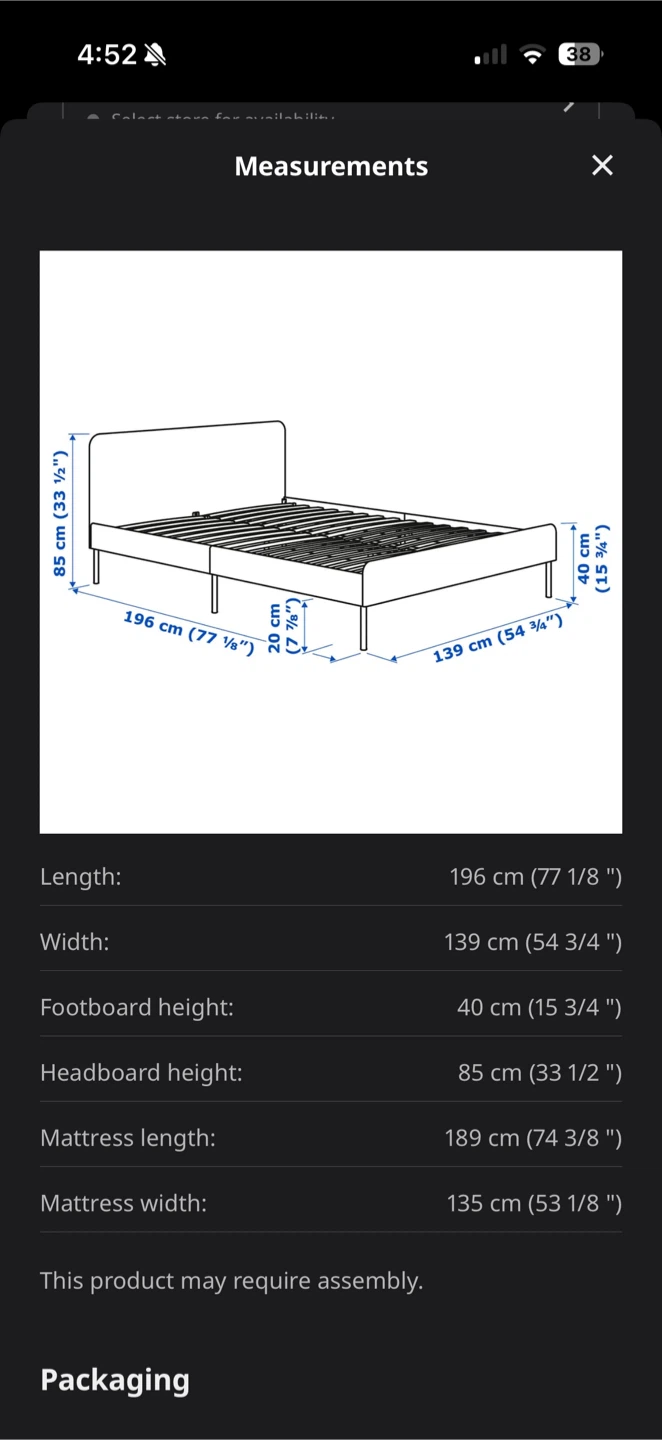 IKEA SLATTUM Full/Double Bed Frame - photo 4