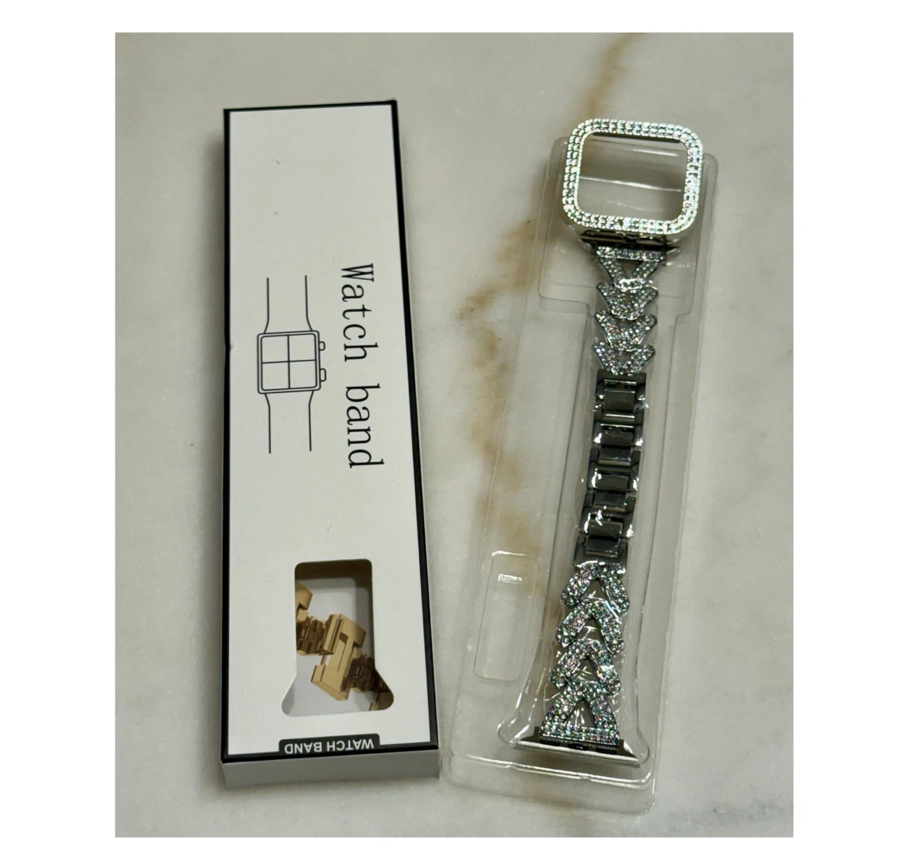 Brand new Rhinestones Encrusted Metal Bracelet and Case - photo 2