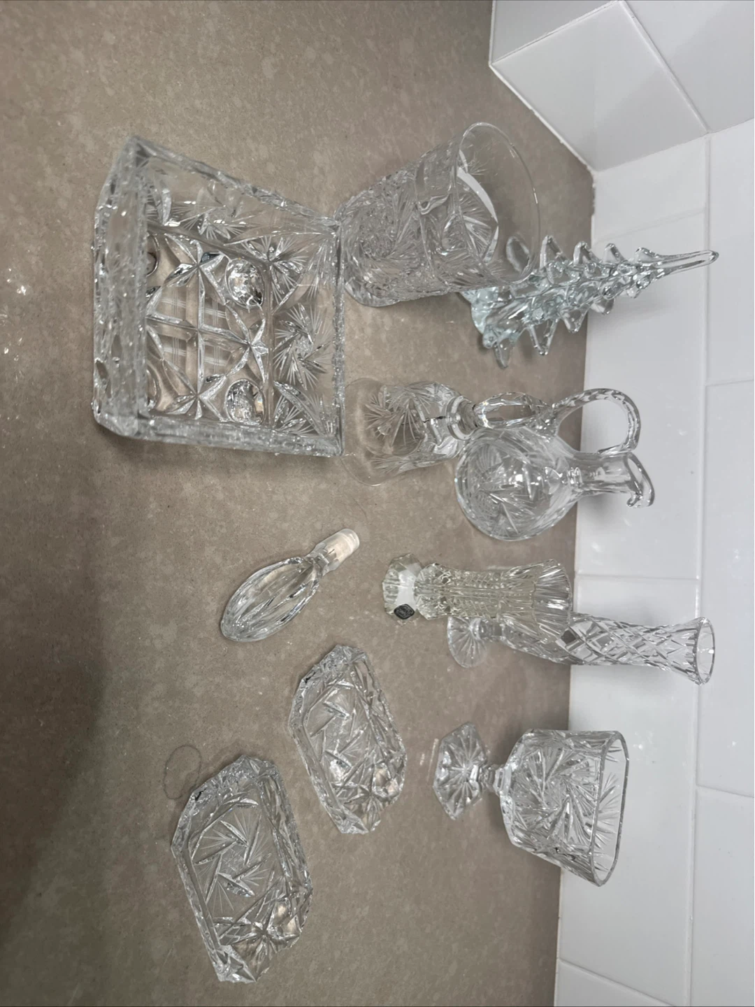 Vintage Assorted Crystal Glassware Set