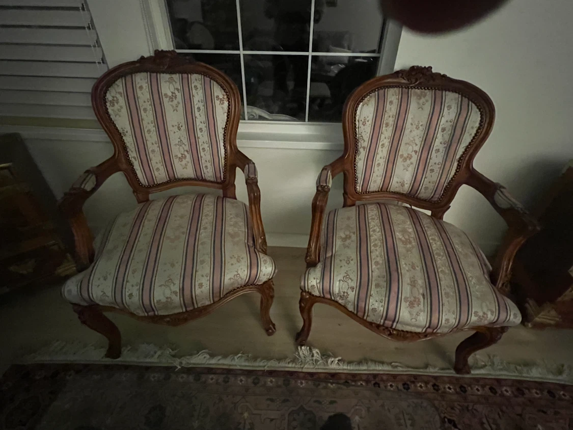Antique Accent Chairs - Set of 2