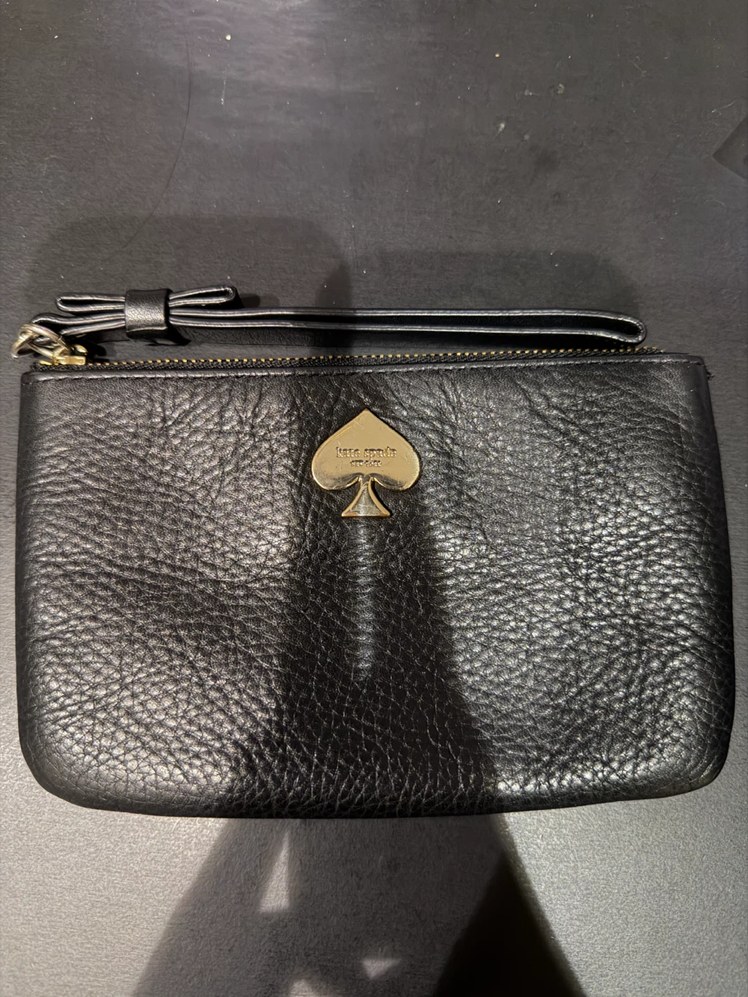Kate Spade Black Leather Wristlet Clutch