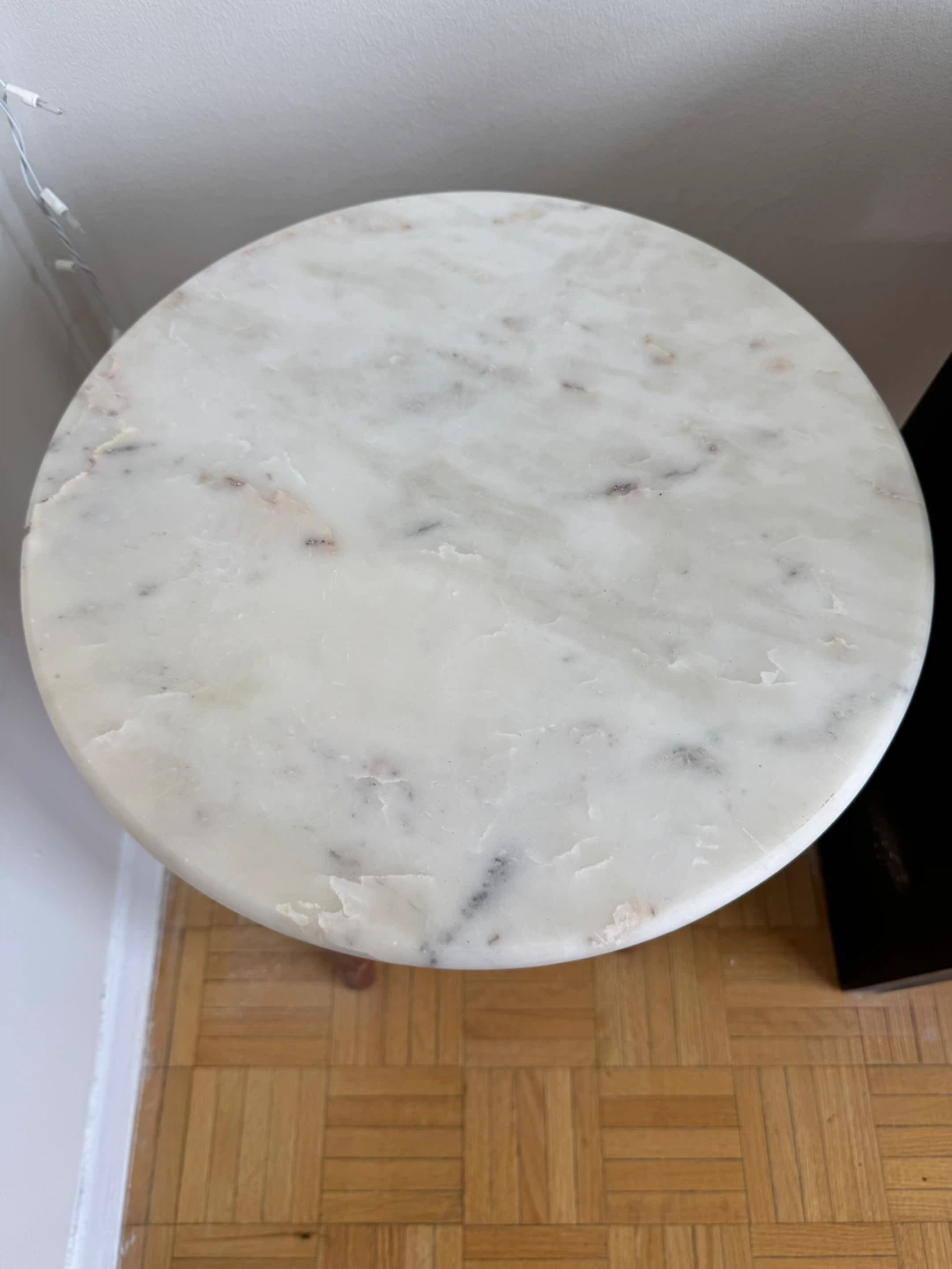 Marble Top Side Table with Wooden Legs - photo 2