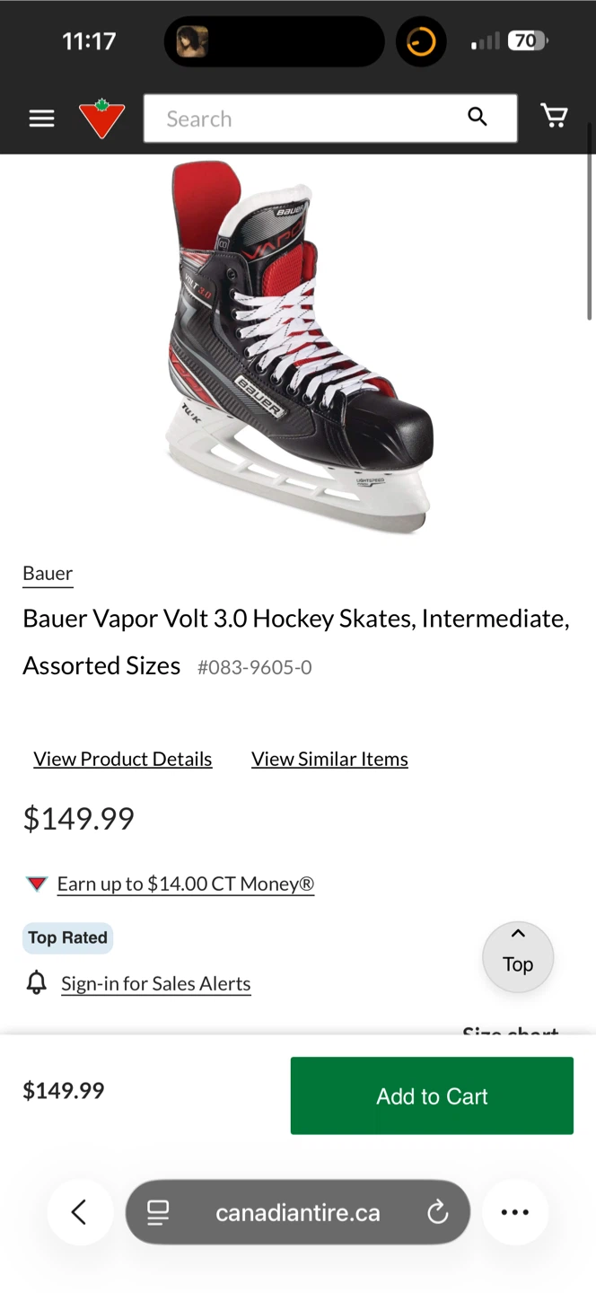 Bauer Vapor Volt 3.0 Hockey Skates