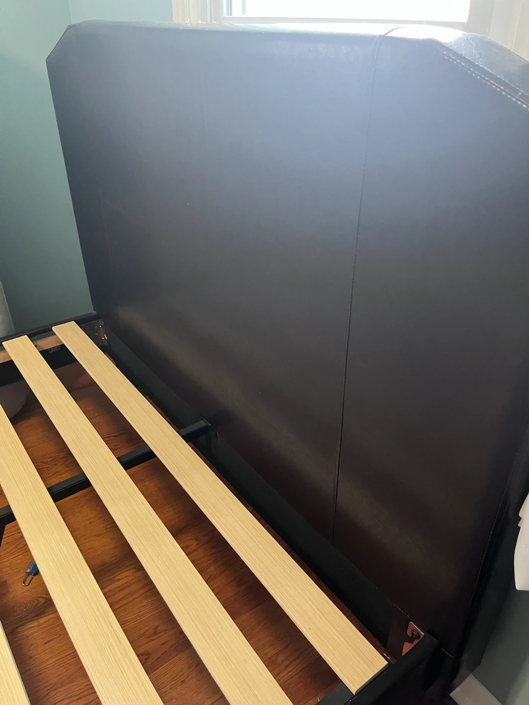 Full Size Faux Leather Bed - photo 3