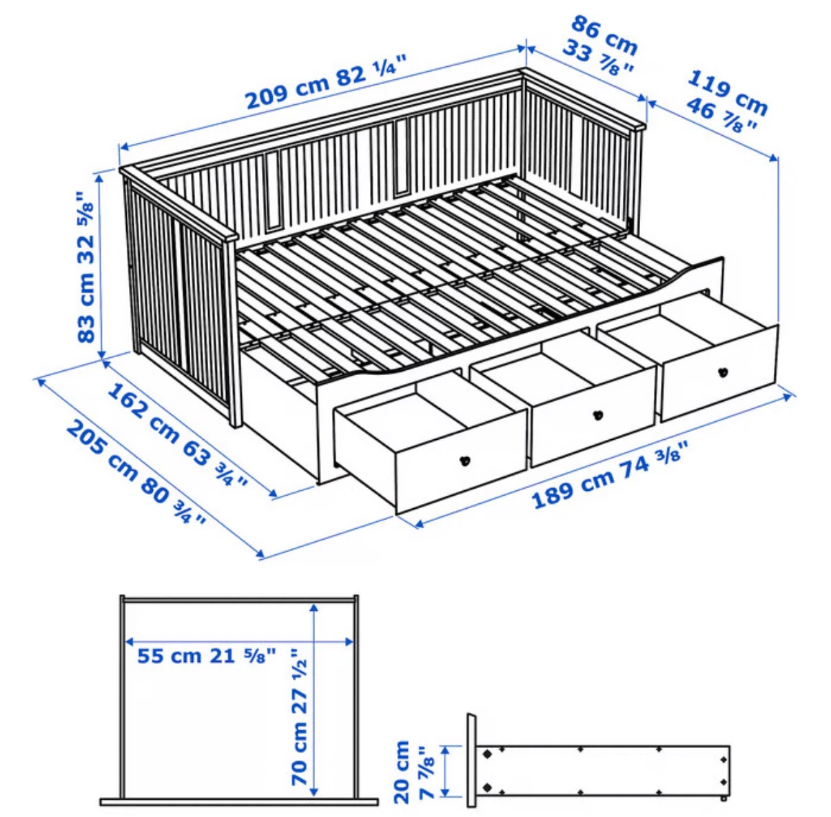 HEMNES Twin/Full Daybed with Storage Drawers - photo 5