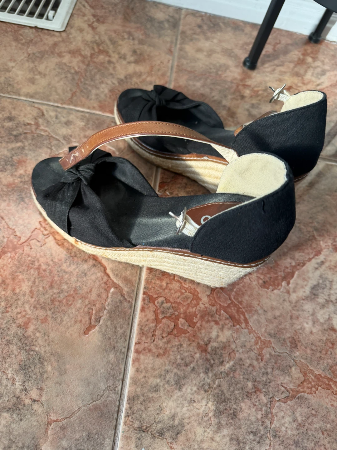 George Black Suede Lace-Up Shoes & Accent Black Wedge Sandals - photo 3