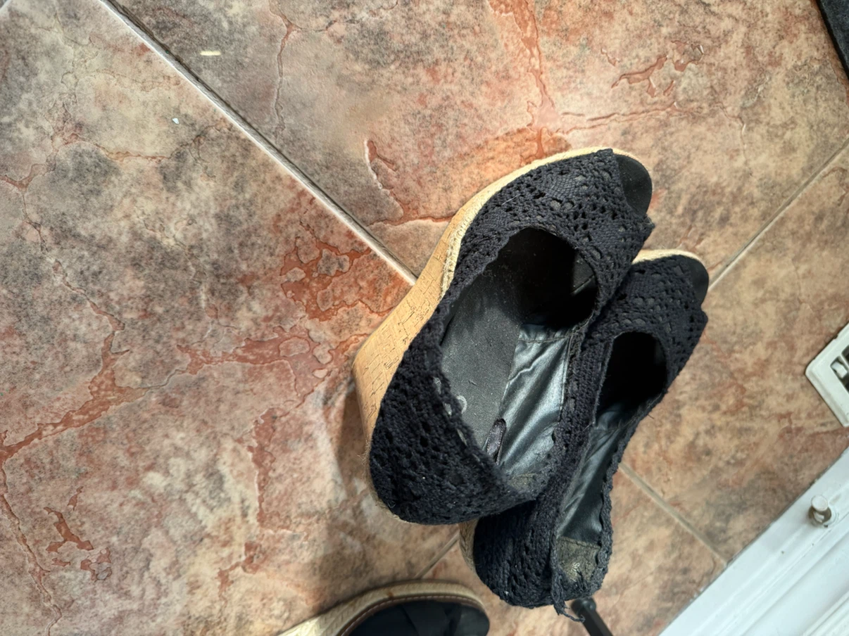 George Black Suede Lace-Up Shoes & Accent Black Wedge Sandals - photo 5