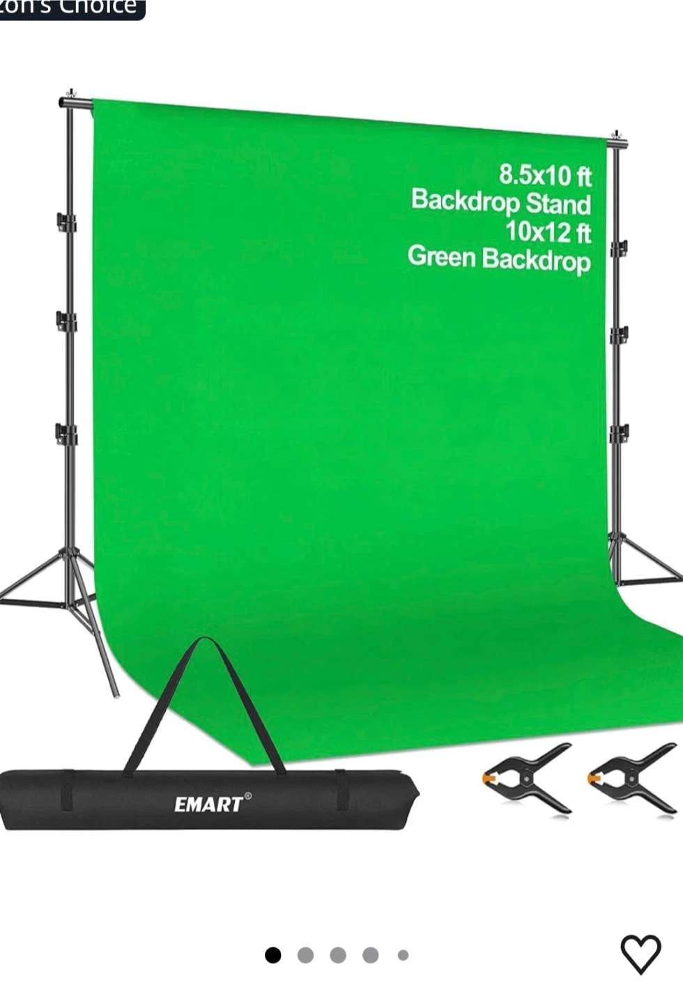 EMART 8.5x10 ft Green Backdrop Stand Kit