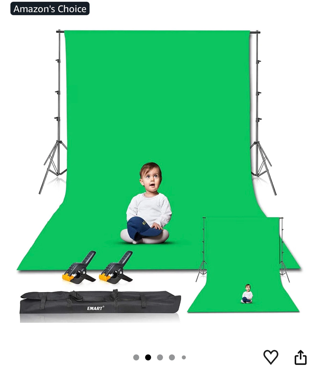 EMART 8.5x10 ft Green Backdrop Stand Kit - photo 2