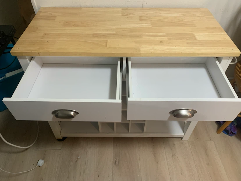 Kitchen Island Cart with Wine Rack