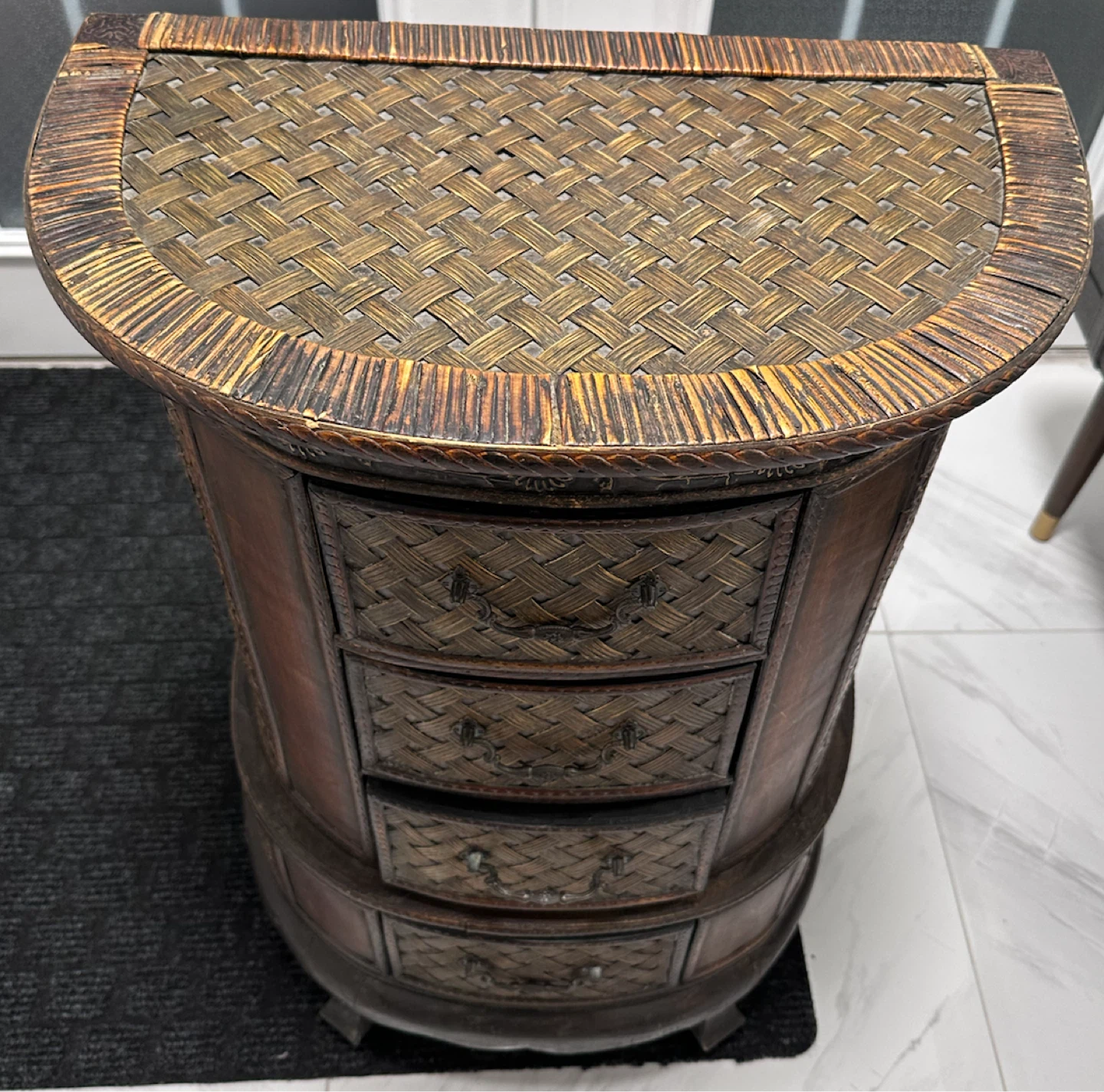 Vintage Style Woven Storage Cabinet - photo 2