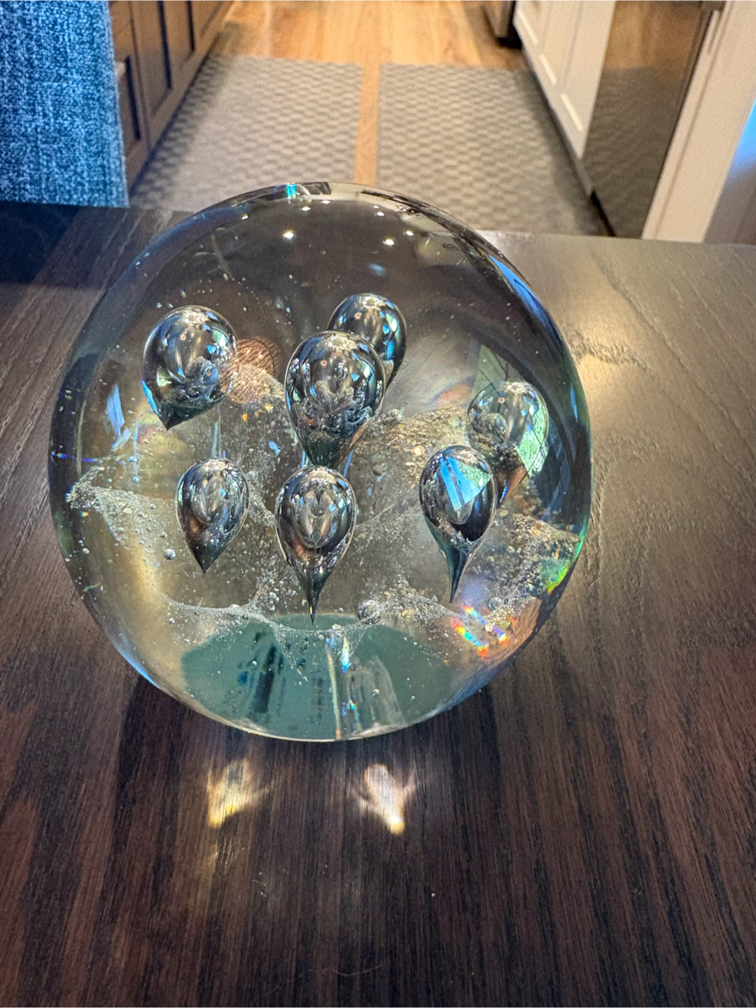 Vintage Glass Paperweight with Bubbles - photo 2