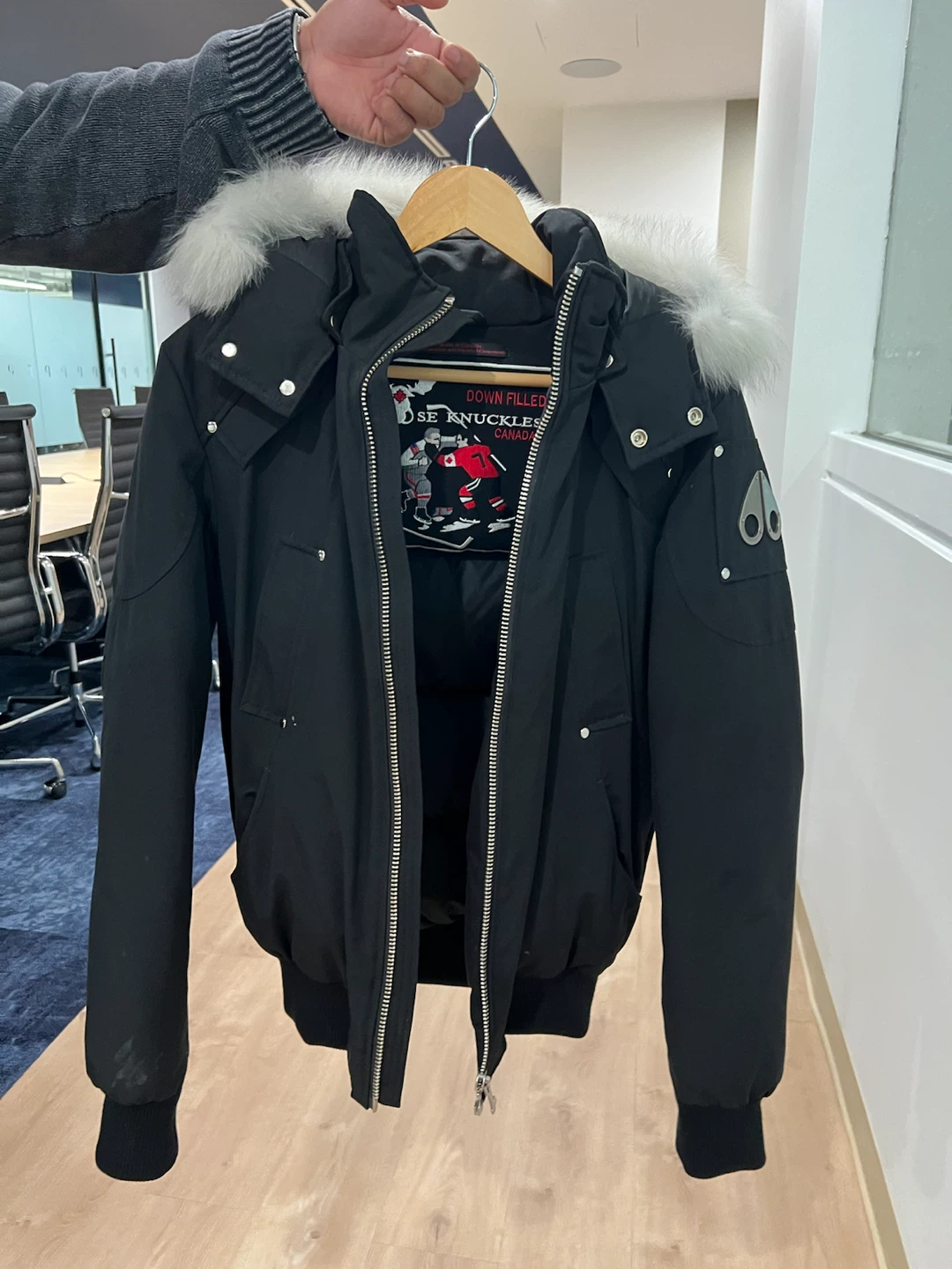 Moose Knuckles Black Bomber Jacket - photo 2