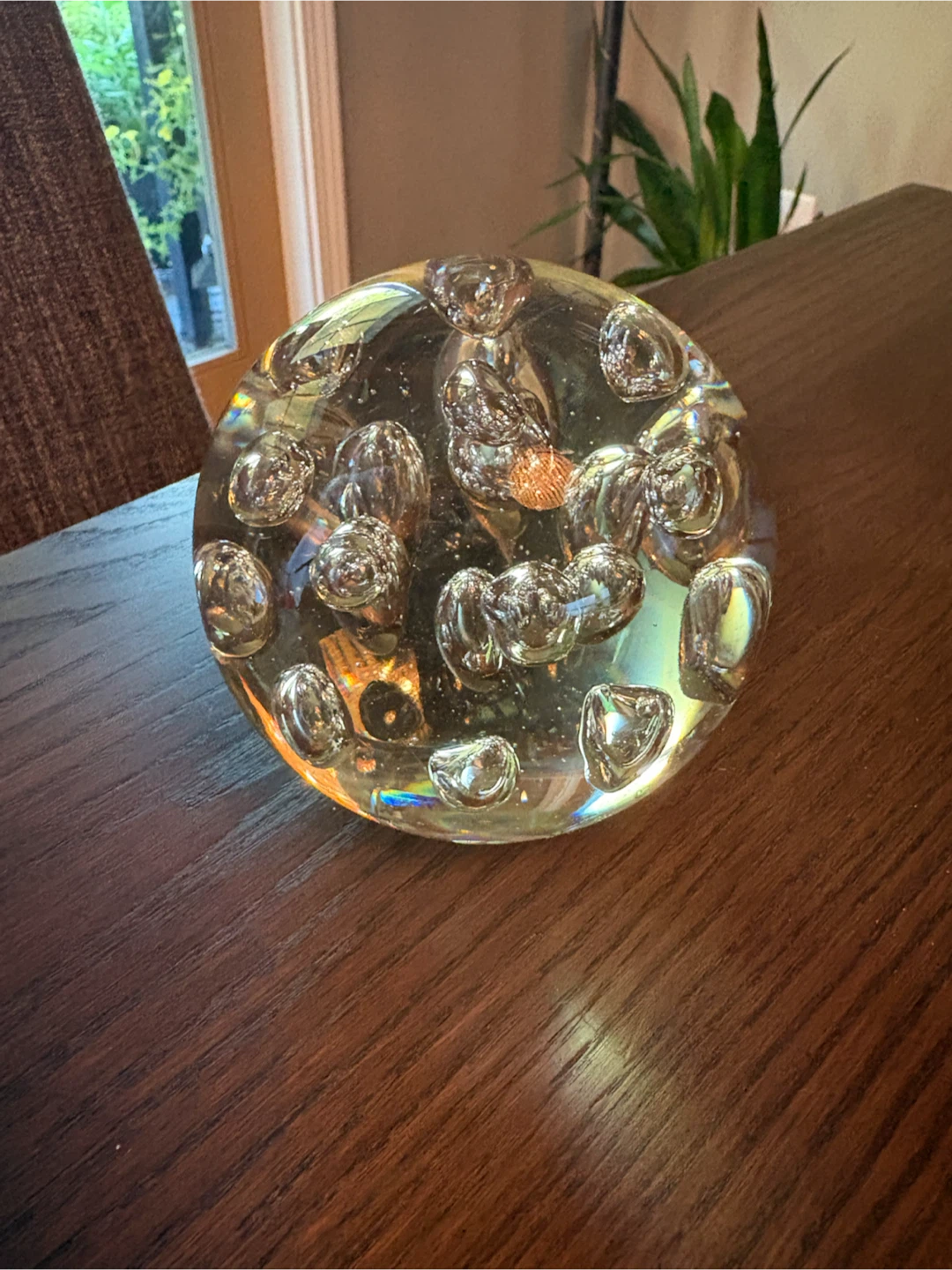 Vintage Glass Paperweight with Bubbles - photo 3
