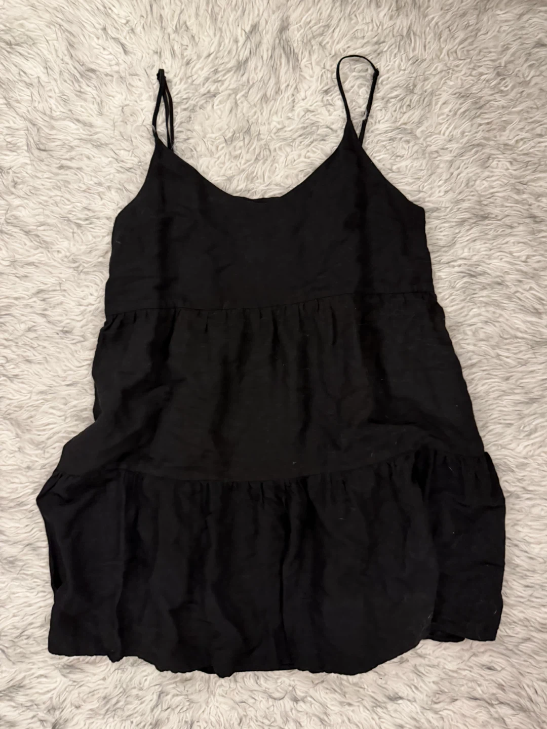 Oak + Fort Tiered Mini Dress - Black