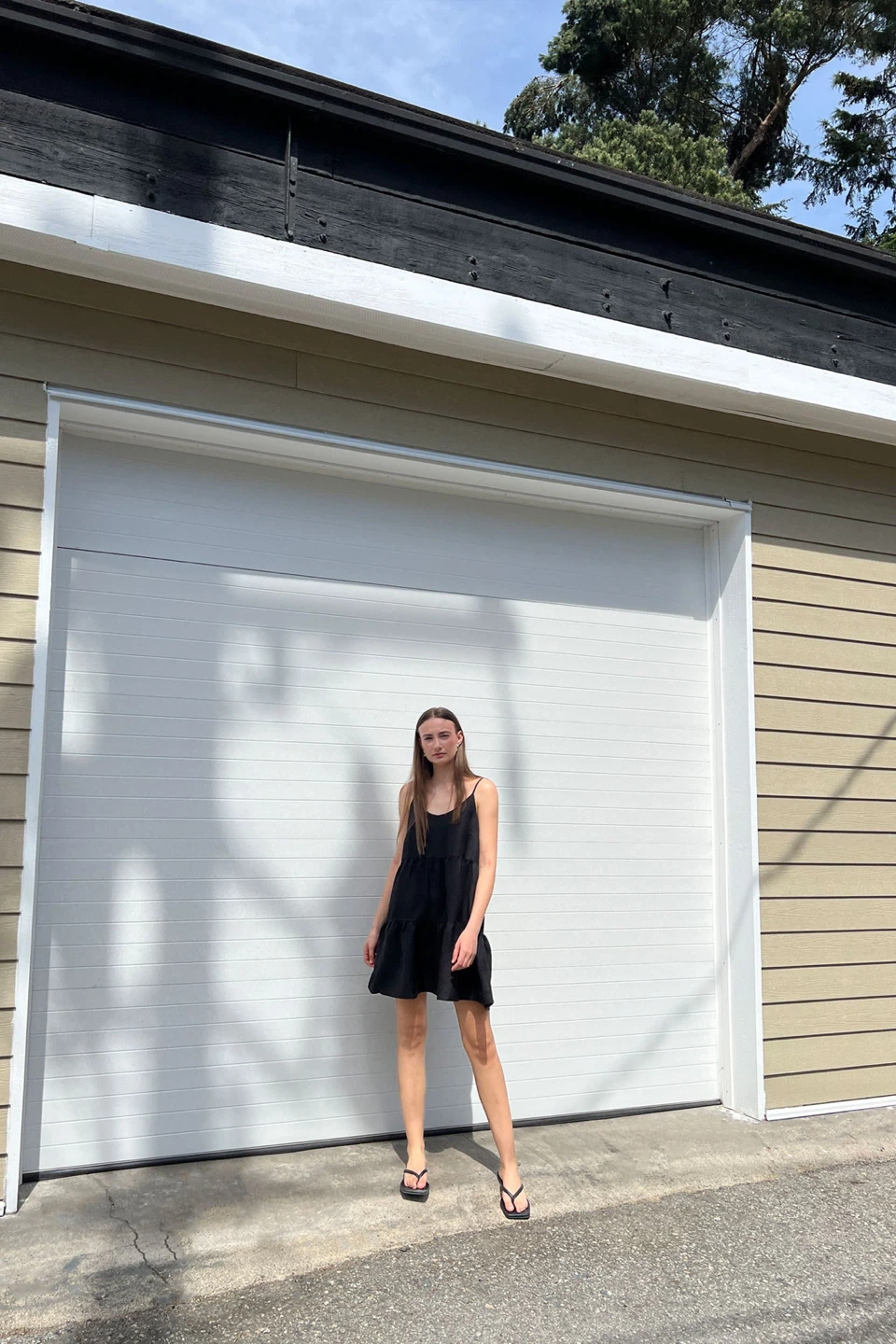 Oak + Fort Tiered Mini Dress - Black - photo 5