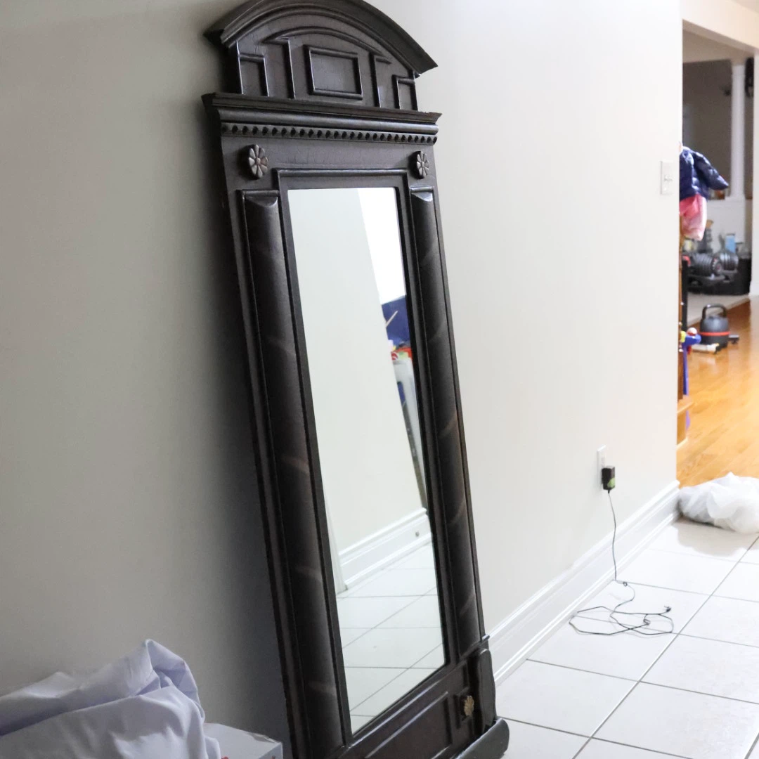 Ornate Dark Wood Full Length Mirror - photo 2