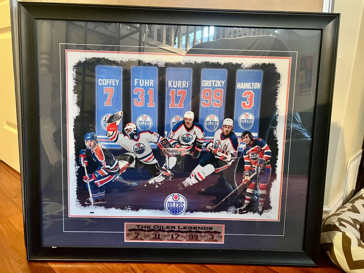 Framed Edmonton Oilers Legends Memorabilia