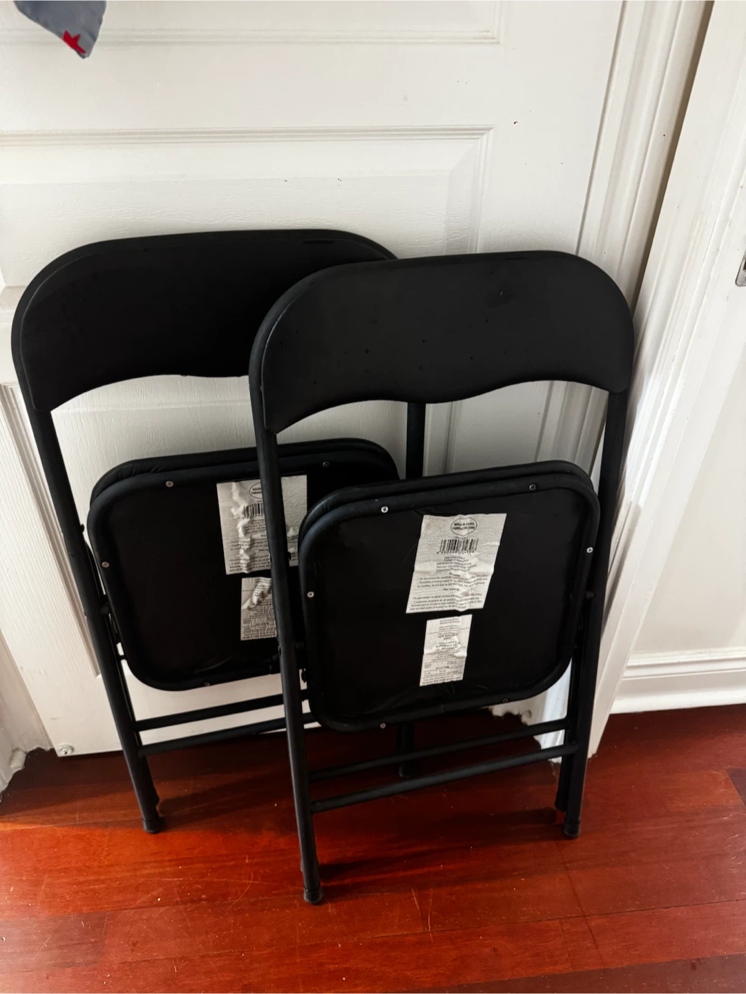 Set of 2 Black Folding Chairs - photo 2