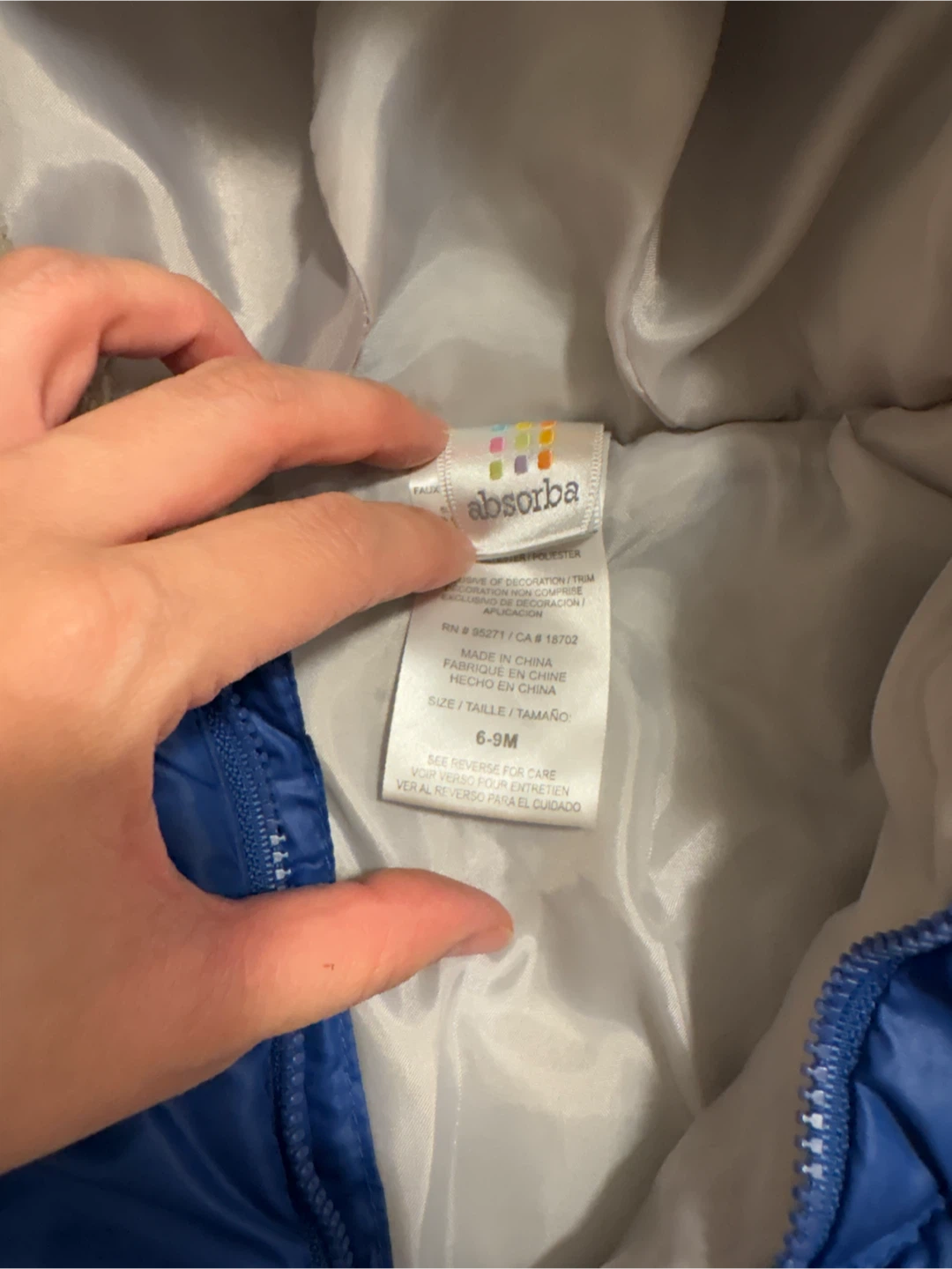 Absorba Baby Bunting Snowsuit 6-9M Blue - photo 2