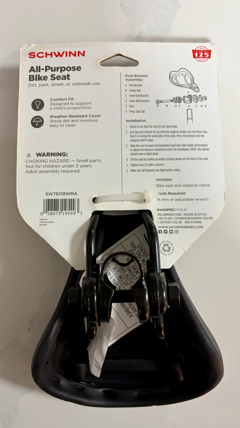NEW - Schwinn Kids Bike Seat Soft Foam Padding - photo 3
