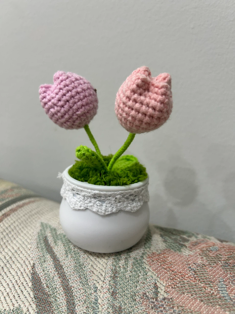 Crocheted Plants in White Pot - photo 3