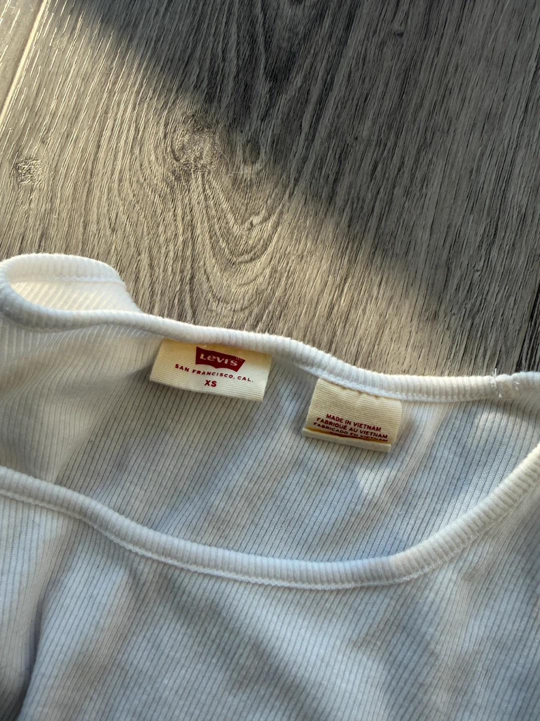 White Levi's Ribbed T-Shirt - Size XS - photo 3