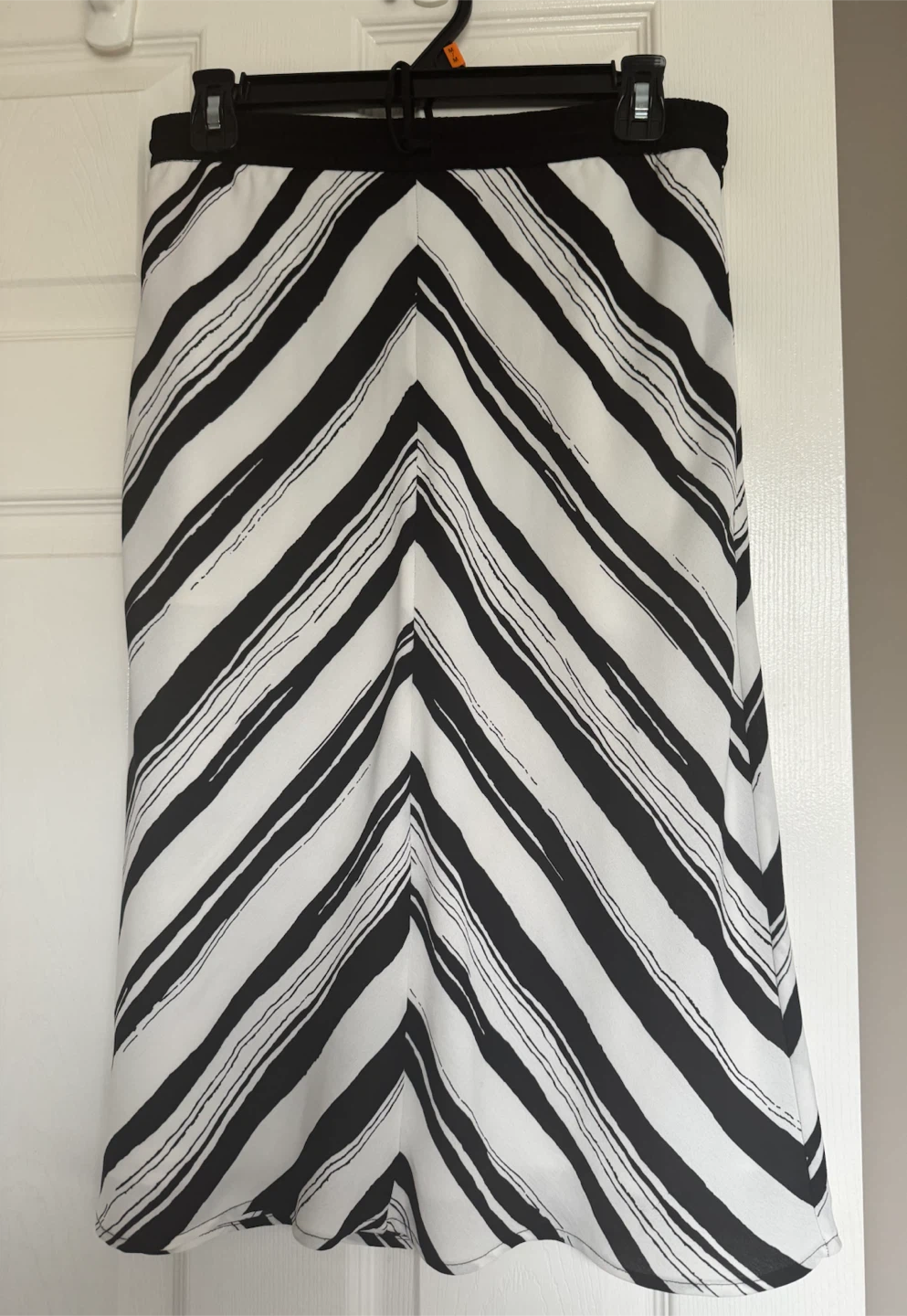 Black and White Striped Skirt