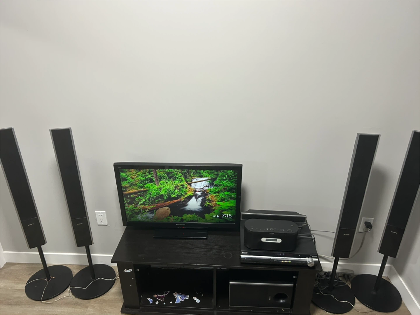 Tv and sony home theatre with tv stand