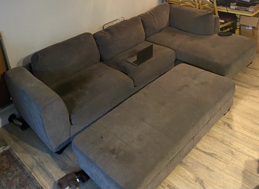 Sectional Couch with storage Ottoman