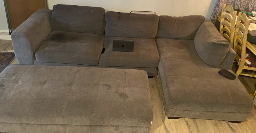 Sectional Couch with storage Ottoman - photo 2