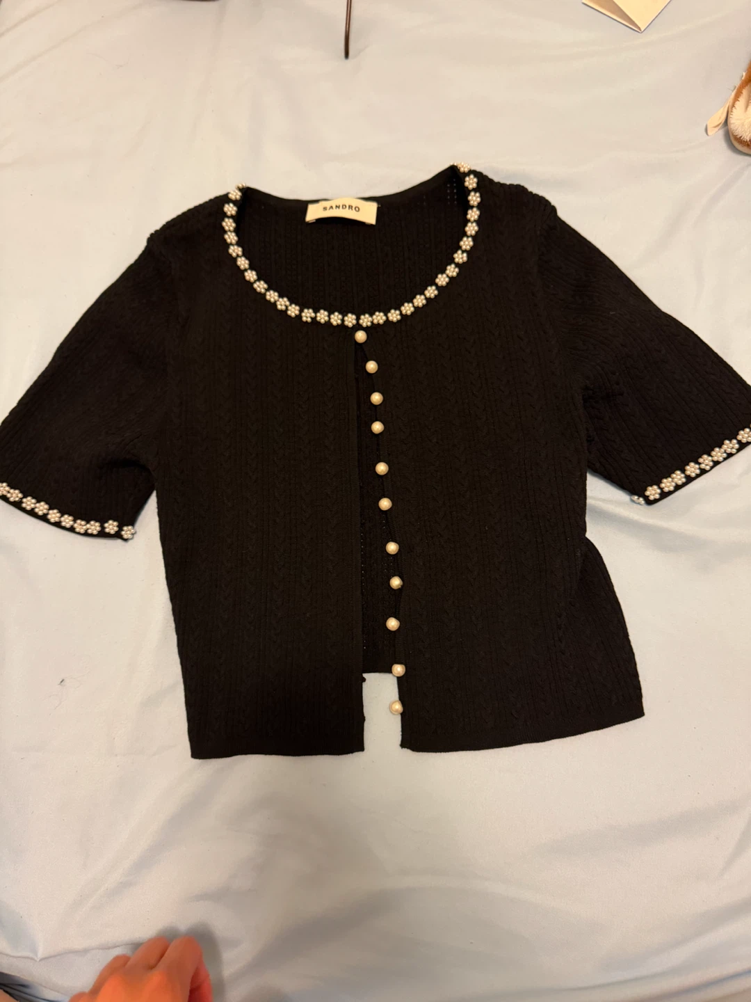 Sandro cropped beaded Cardigan