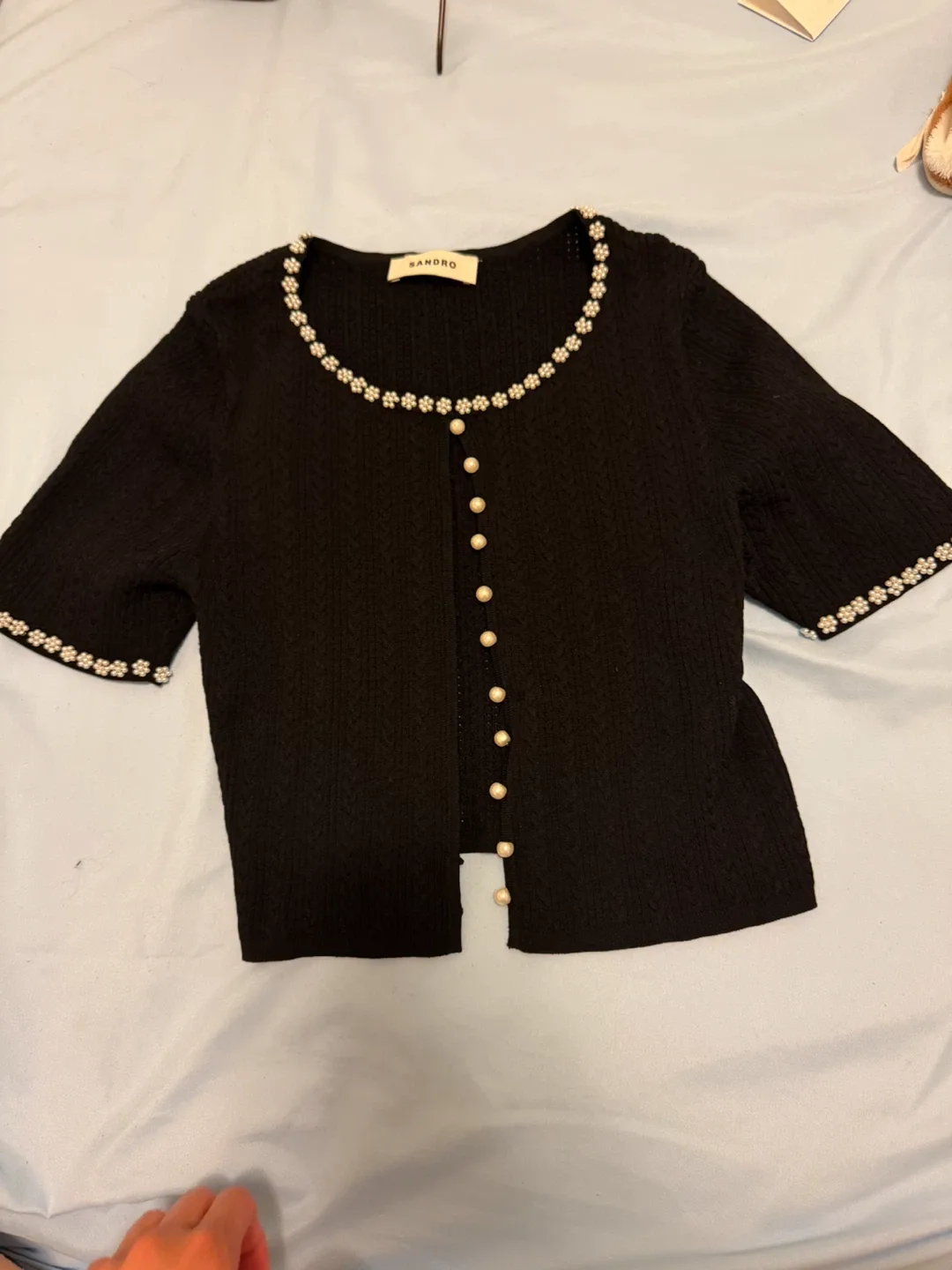 Sandro cropped beaded Cardigan
