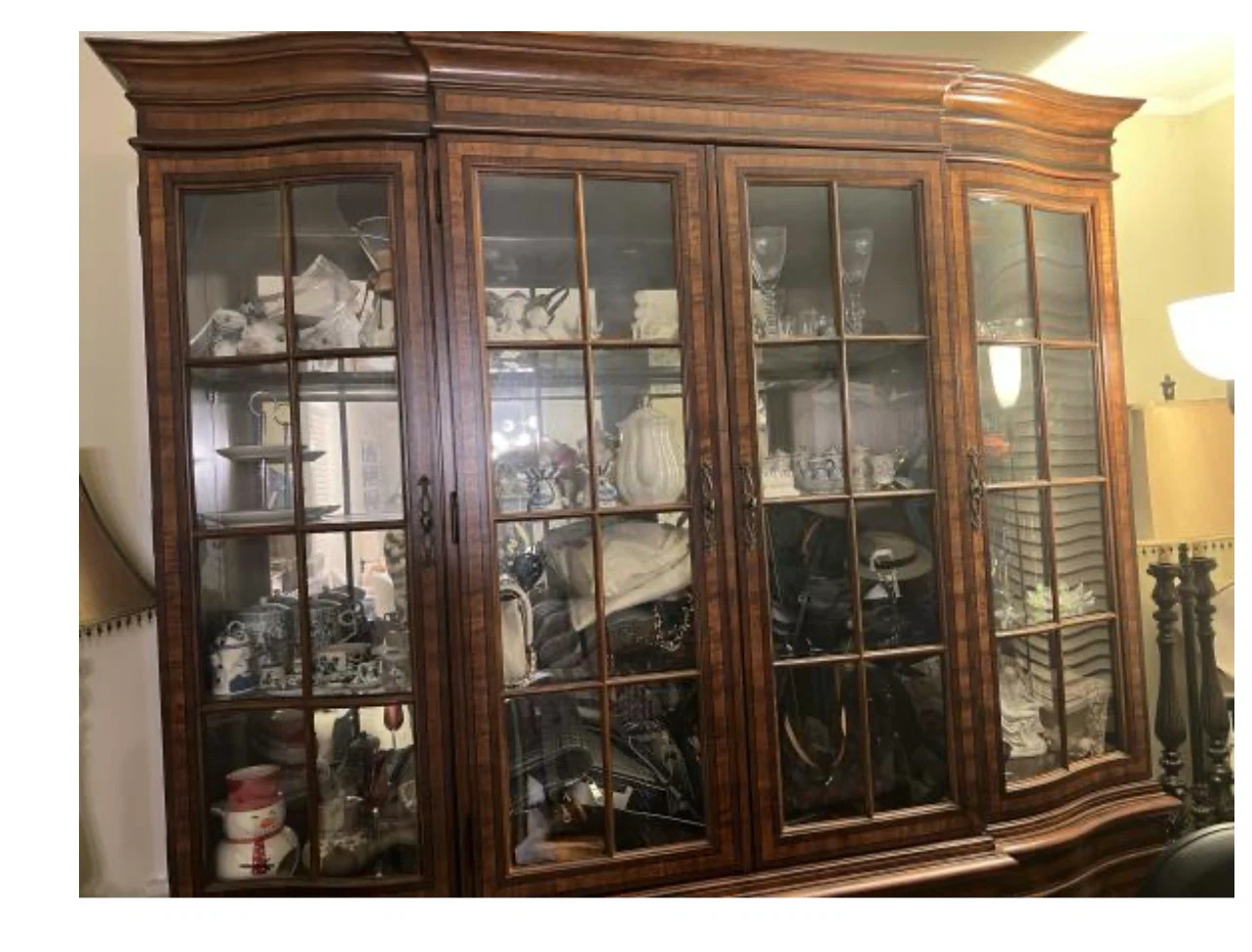 Vintage Wooden Display Cabinet with Glass Doors - photo 2