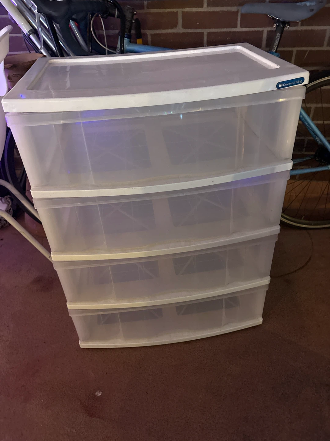 Clear 4-Drawer Storage Unit