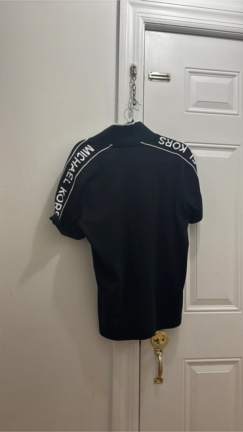 Michael Kors Black Polo Shirt with Logo Tape - Size M - photo 2