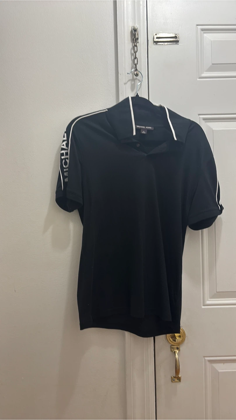Michael Kors Black Polo Shirt with Logo Tape - Size M - photo 3