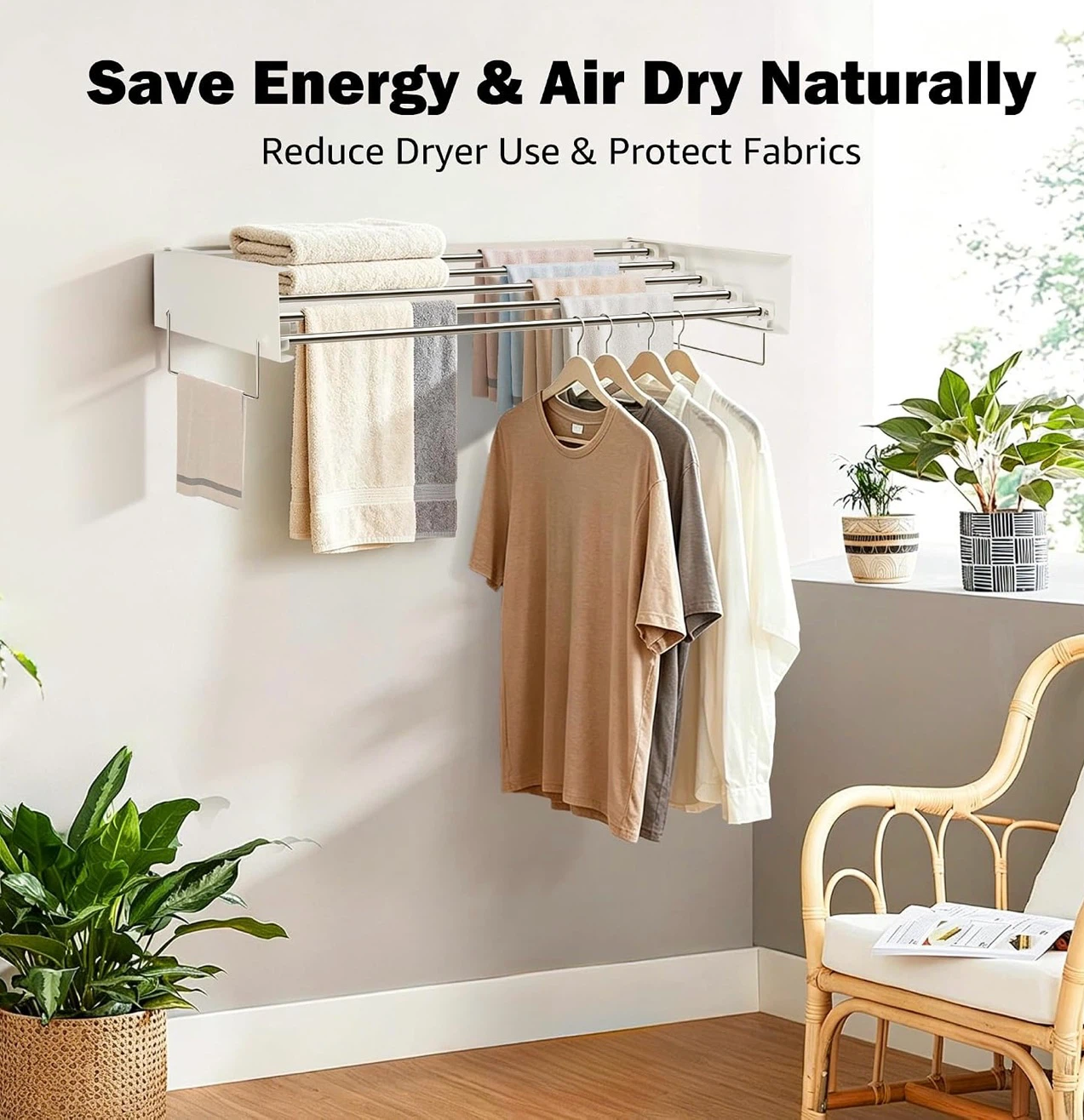 CAEXABO 32" Wall Mounted Drying Rack - photo 3