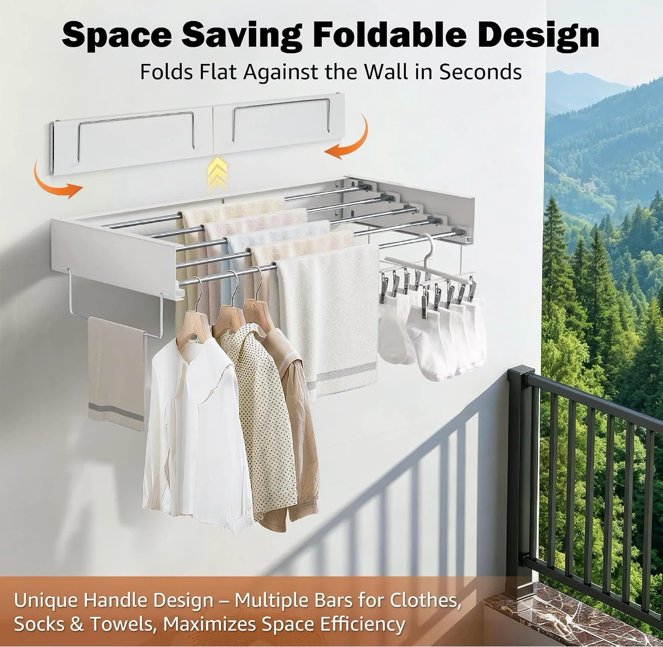 CAEXABO 32" Wall Mounted Drying Rack - photo 4