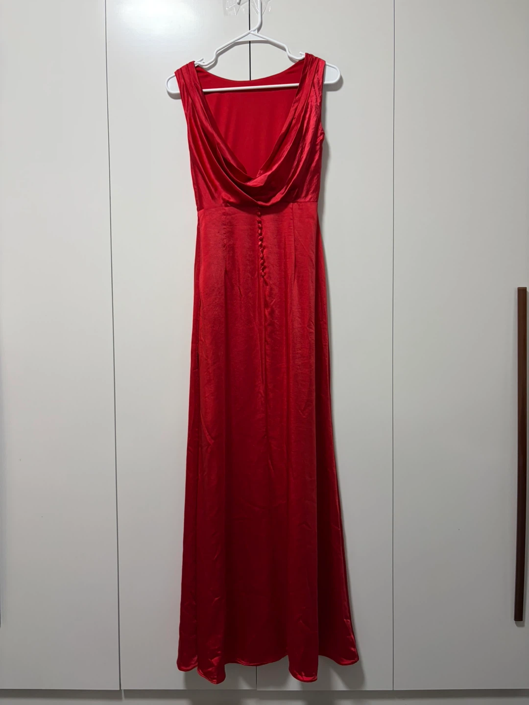 INA Red Satin Cowl Neck Maxi Dress - photo 2