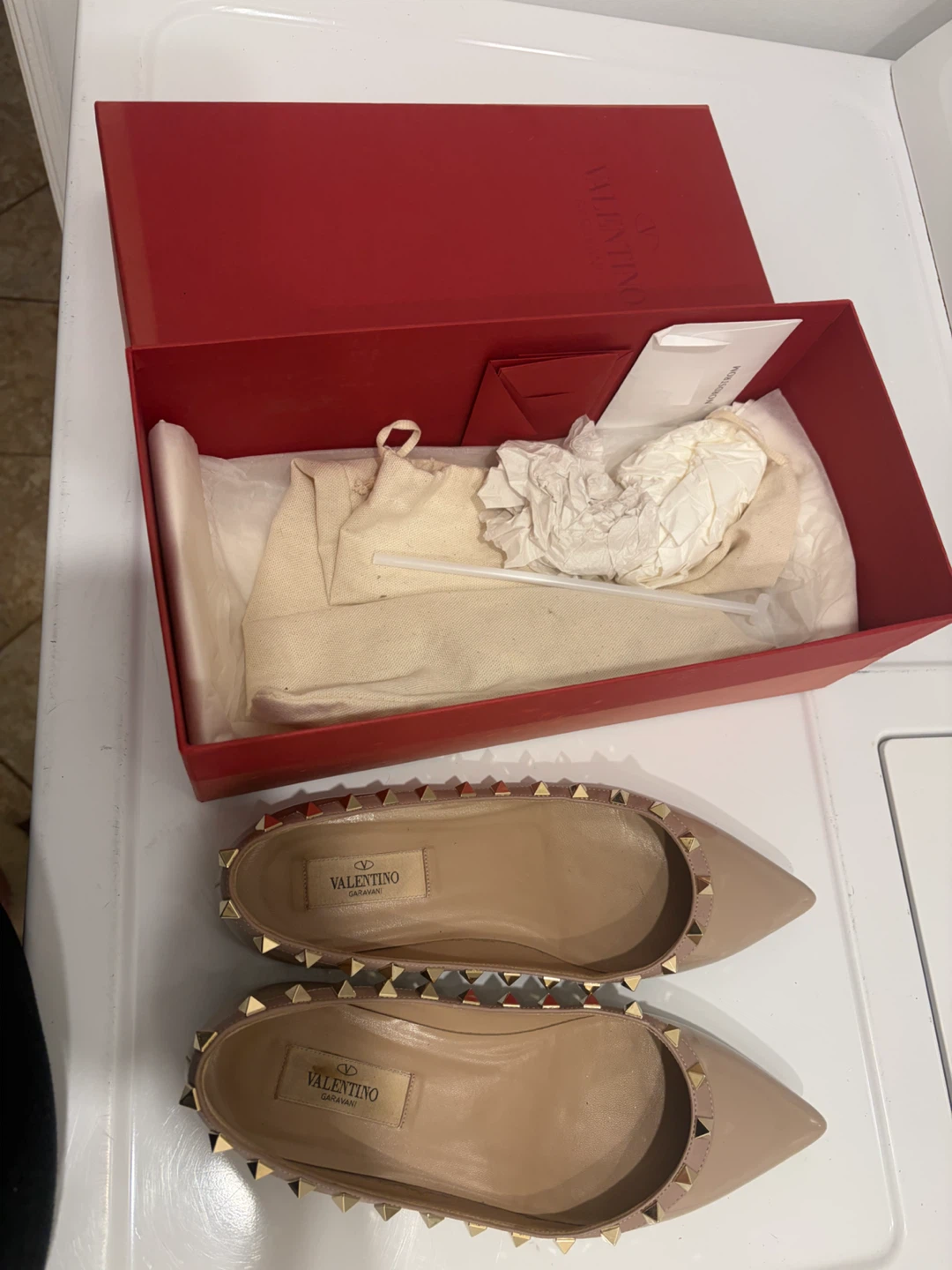 Valentino Garavani Rockstud Ballerina Flats Size 37 - photo 2