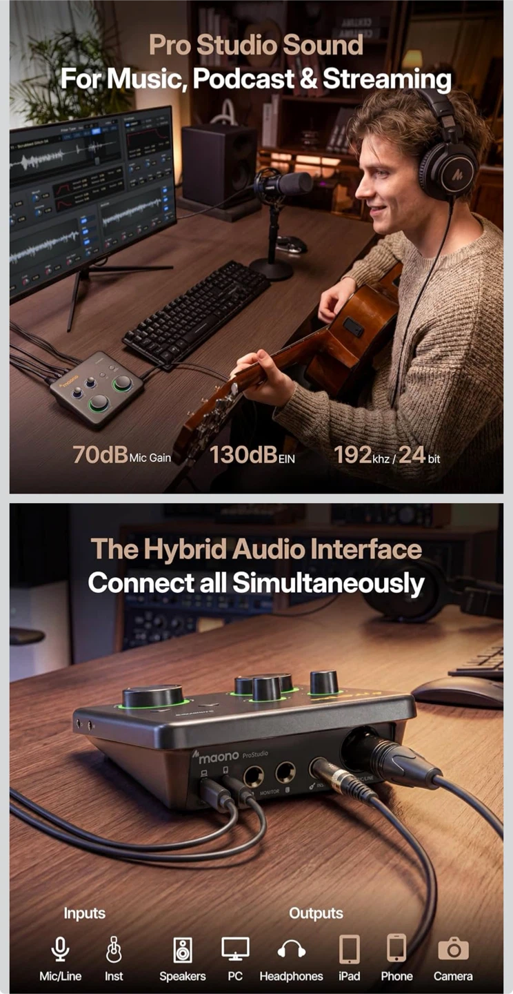 MAONO P1 Hybrid USB Audio Interface - photo 2