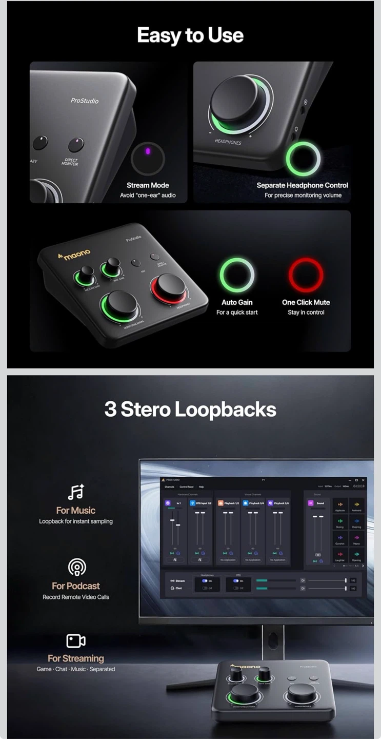 MAONO P1 Hybrid USB Audio Interface - photo 3