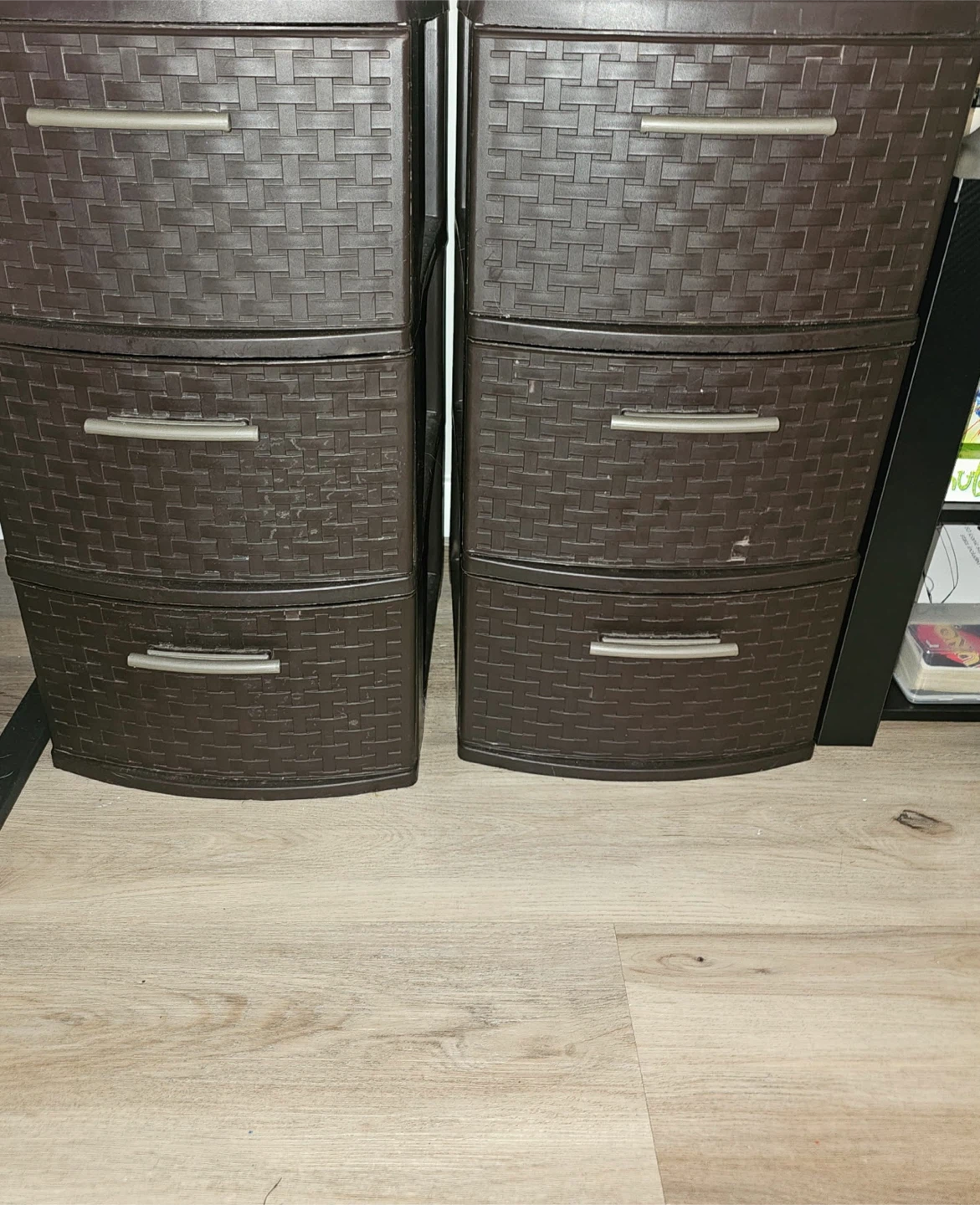 Brown 3-Drawer Plastic Storage Unit