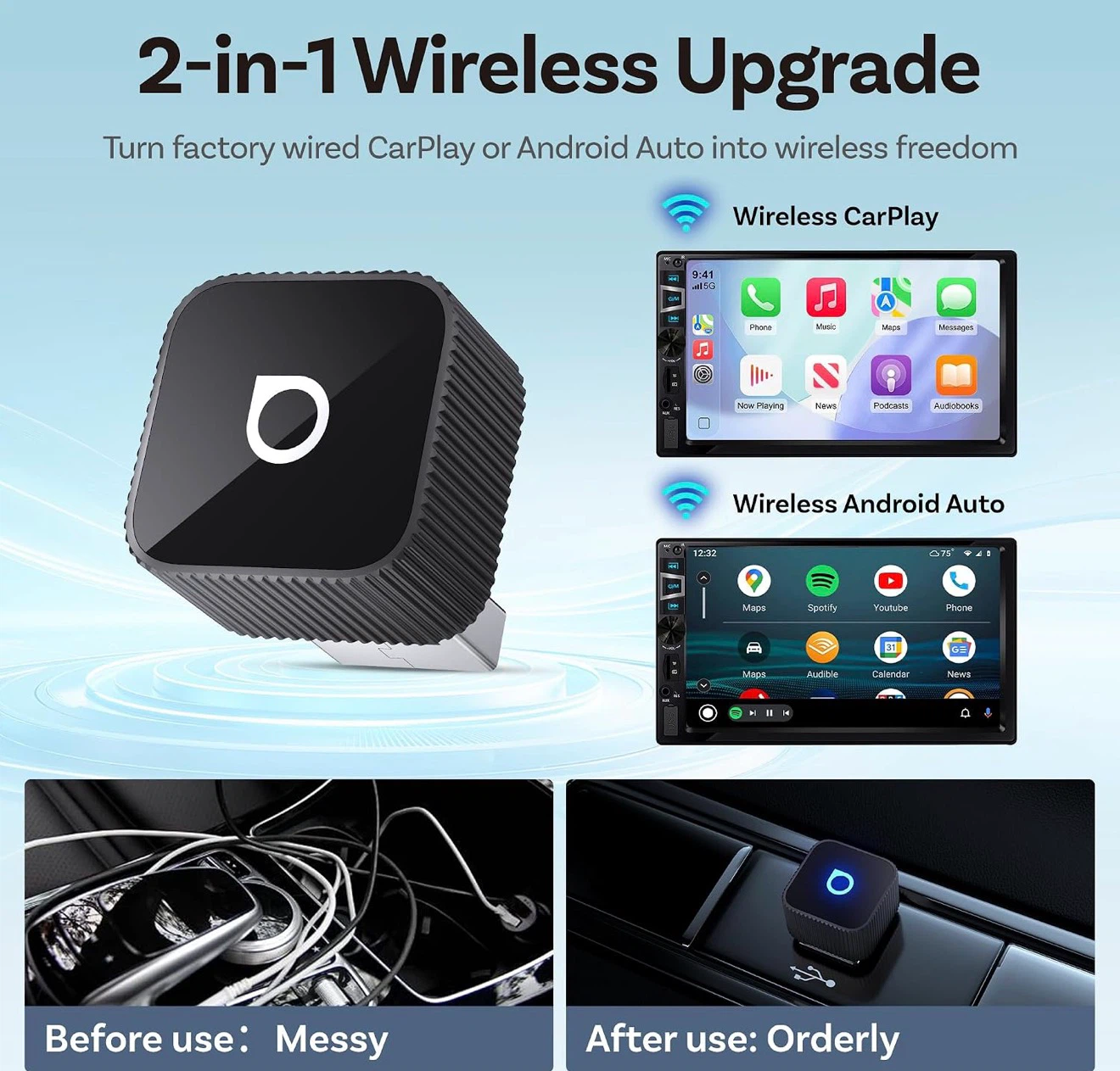 OTTOCAST Mini Slim Wireless CarPlay/Android Auto Adapter - photo 2