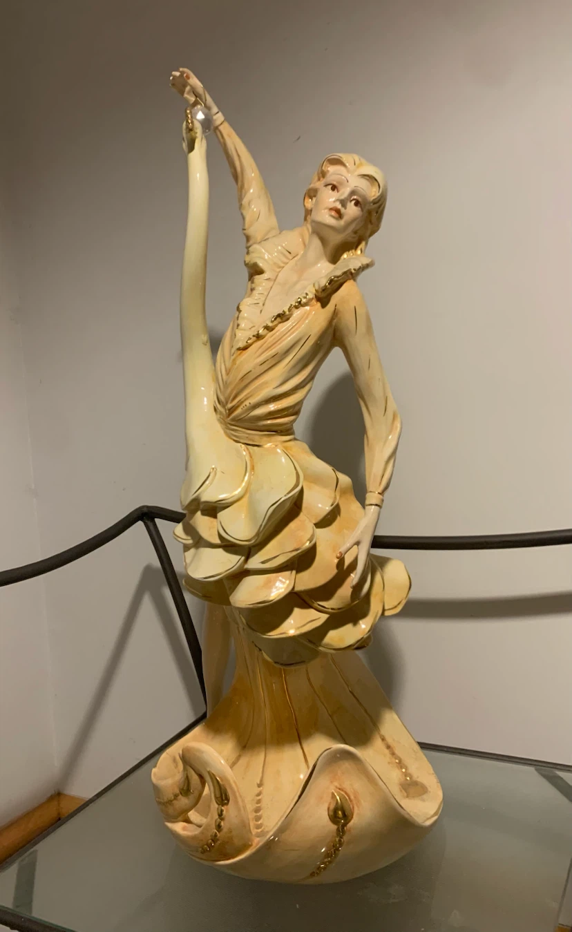 Vintage Ceramic Dancer Figurine with Swan
