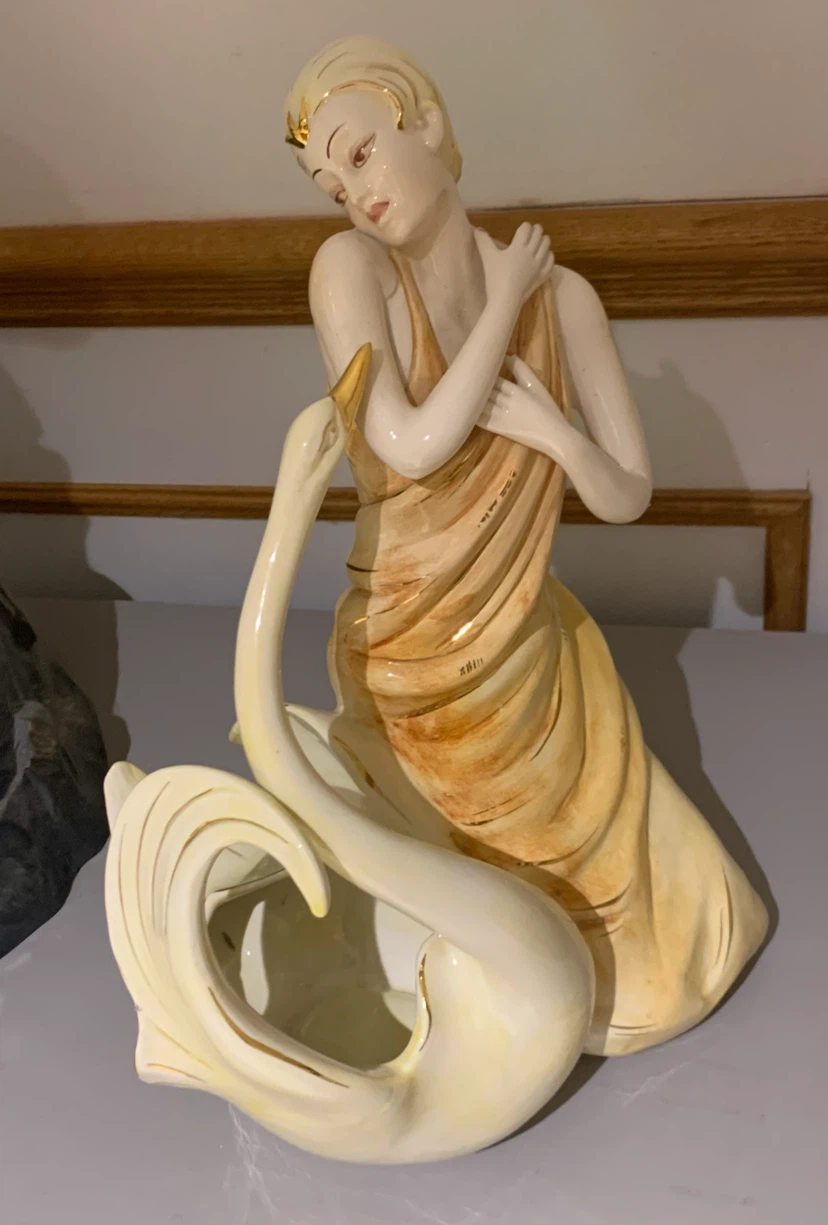 Vintage Ceramic Dancer Figurine with Swan - photo 3