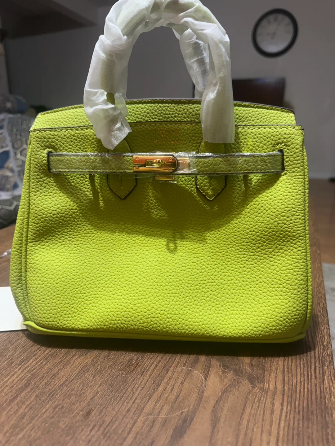 Hermès Lime Green Taurillon Clemence Leather Kelly 25 - photo 2